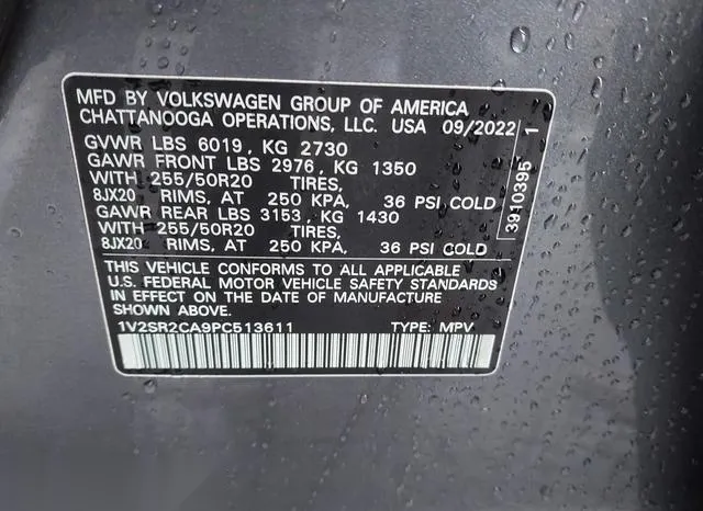 1V2SR2CA9PC513611 2023 2023 Volkswagen Atlas- 3-6L V6 Sel R 9