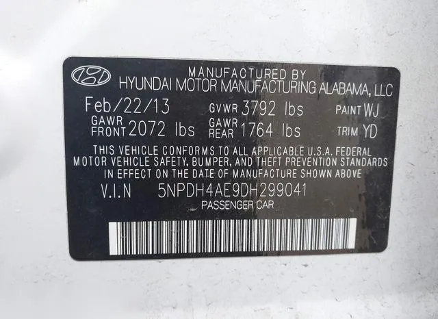 5NPDH4AE9DH299041 2013 2013 Hyundai Elantra- Gls 9