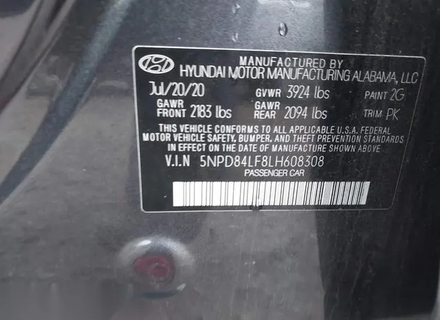 5NPD84LF8LH608308 2020 2020 Hyundai Elantra- Value Edition 9