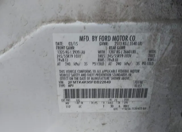 2FMTK4K95FBB22849 2015 2015 Ford Edge- Titanium 9