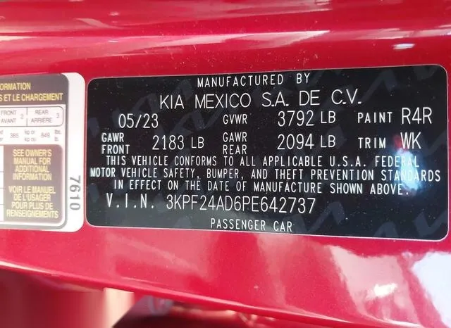 3KPF24AD6PE642737 2023 2023 KIA Forte- Lxs 9