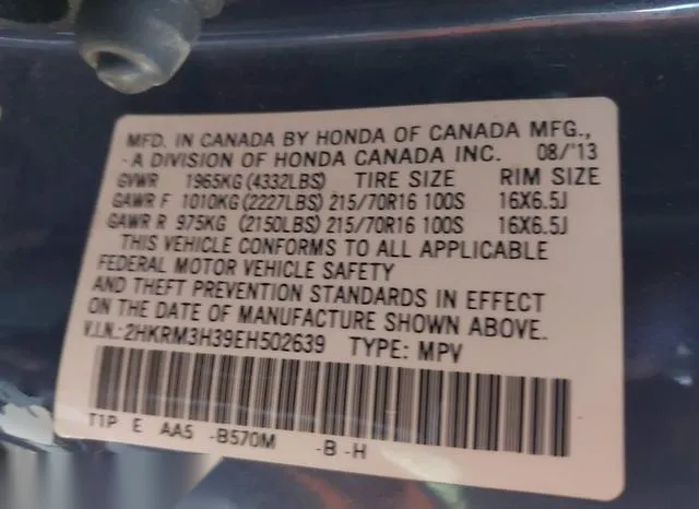 2HKRM3H39EH502639 2014 2014 Honda CR-V- LX 9