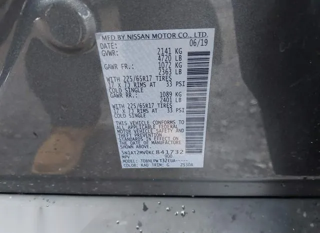 5N1AT2MV0KC841732 2019 2019 Nissan Rogue- S 9