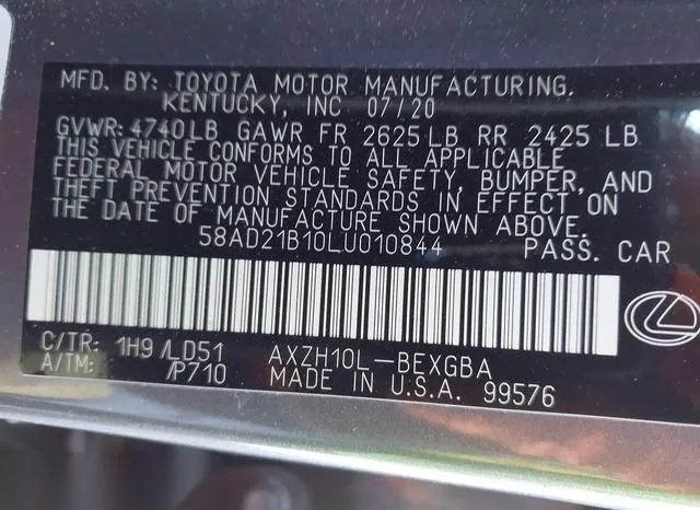 58AD21B10LU010844 2020 2020 Lexus ES- 300H 9