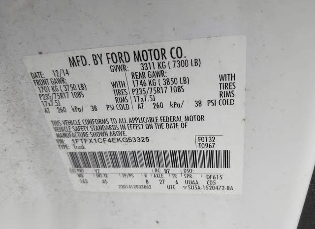 1FTFX1CF4EKG53325 2014 2014 Ford F-150- XL 9