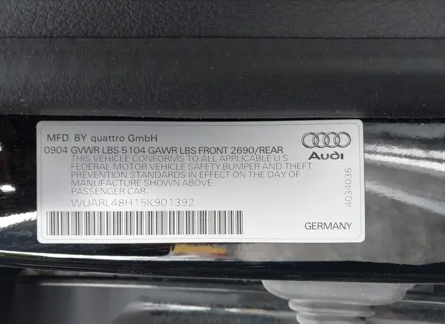 WUARL48H15K901392 2005 2005 Audi S4 9