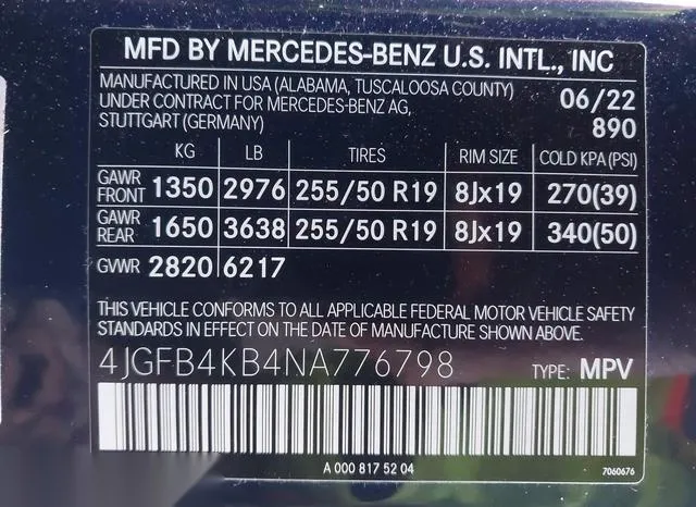 4JGFB4KB4NA776798 2022 2022 Mercedes-Benz GLE 350- 4Matic 9