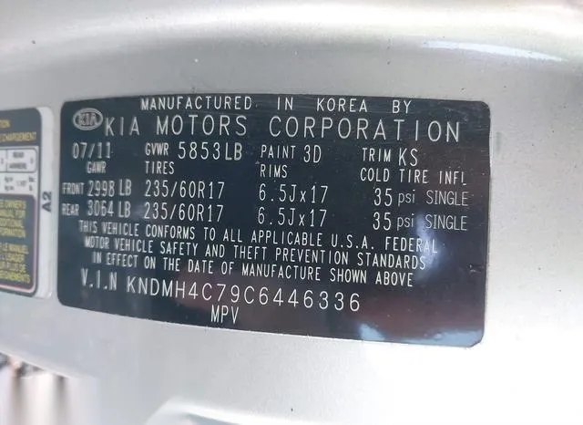 KNDMH4C79C6446336 2012 2012 KIA Sedona- EX 9