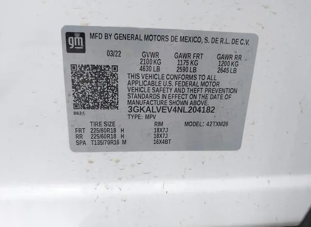 3GKALVEV4NL204182 2022 2022 GMC Terrain- Awd Slt 9