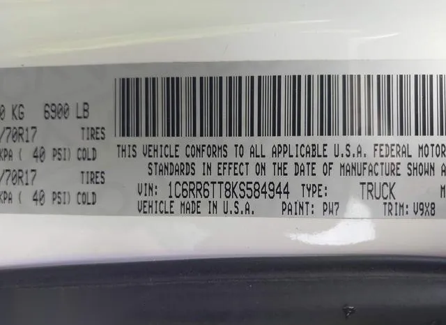 1C6RR6TT8KS584944 2019 2019 RAM 1500- Classic Slt  4X2 6-4 Box 9