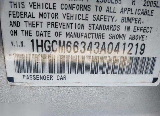 1HGCM66343A041219 2003 2003 Honda Accord- 3-0 LX 9