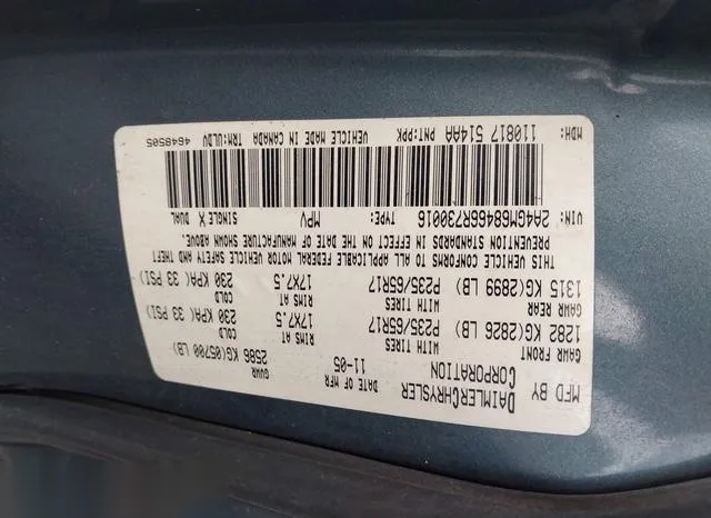 2A4GM68466R730016 2006 2006 Chrysler Pacifica- Touring 9