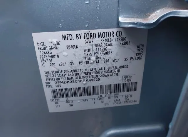 2FMDK38C18BA49225 2008 2008 Ford Edge- Sel 9