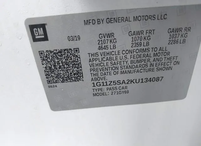 1G11Z5SA2KU134087 2019 2019 Chevrolet Impala- LT 9