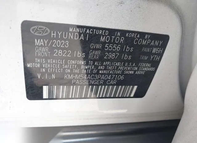 KMHM54AC3PA047106 2023 2023 Hyundai Ioniq 6- Limited 9