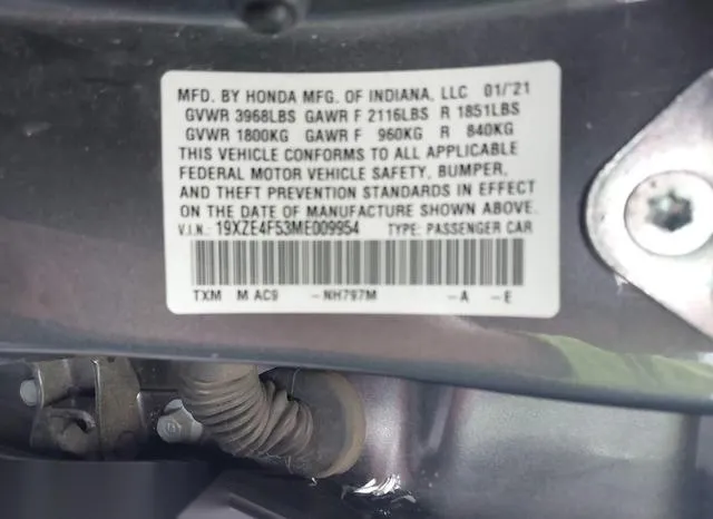 19XZE4F53ME009954 2021 2021 Honda Insight- EX 9