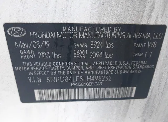 5NPD84LF8LH498232 2020 2020 Hyundai Elantra- Value Edition 9