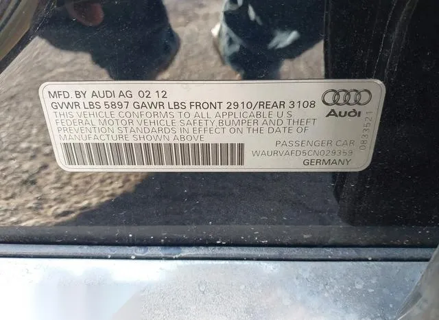 WAURVAFD5CN029359 2012 2012 Audi A8- L 4-2 9