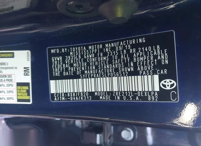 5YFEPRAE5LP056512 2020 2020 Toyota Corolla- LE 9