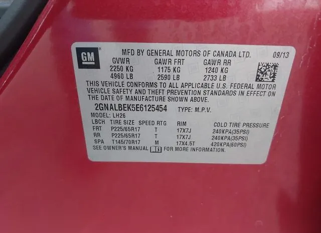 2GNALBEK5E6125454 2014 2014 Chevrolet Equinox- 1LT 9