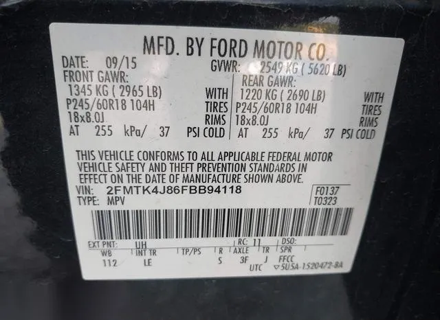 2FMTK4J86FBB94118 2015 2015 Ford Edge- Sel 9