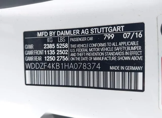 WDDZF4KB1HA078374 2017 2017 Mercedes-Benz E 300- 4Matic 9