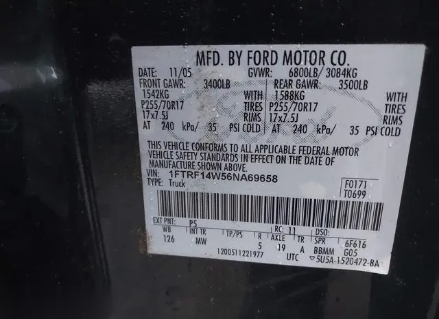 1FTRF14W56NA69658 2006 2006 Ford F-150- Stx/Xl/Xlt 9