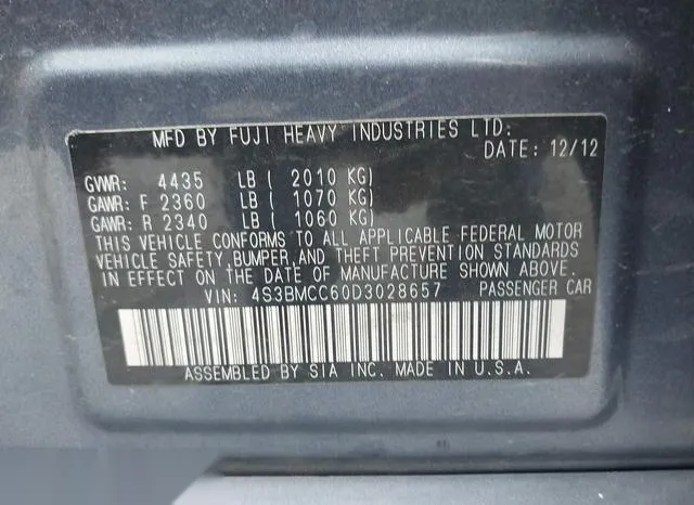 4S3BMCC60D3028657 2013 2013 Subaru Legacy- 2-5I Premium 9