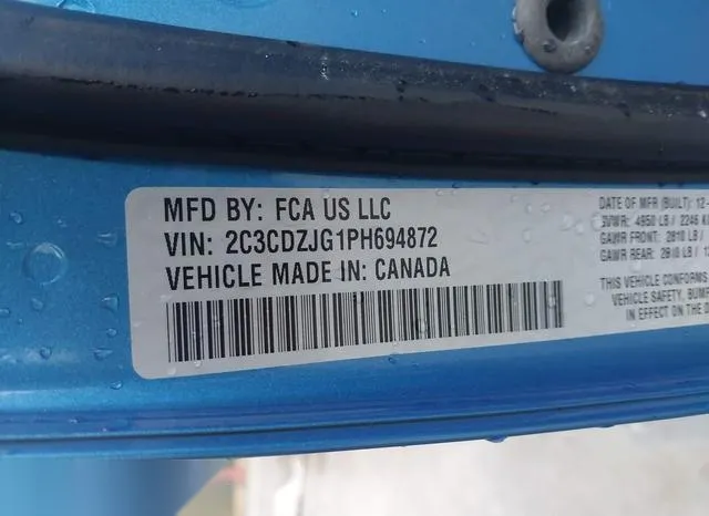 2C3CDZJG1PH694872 2023 2023 Dodge Challenger- GT 9