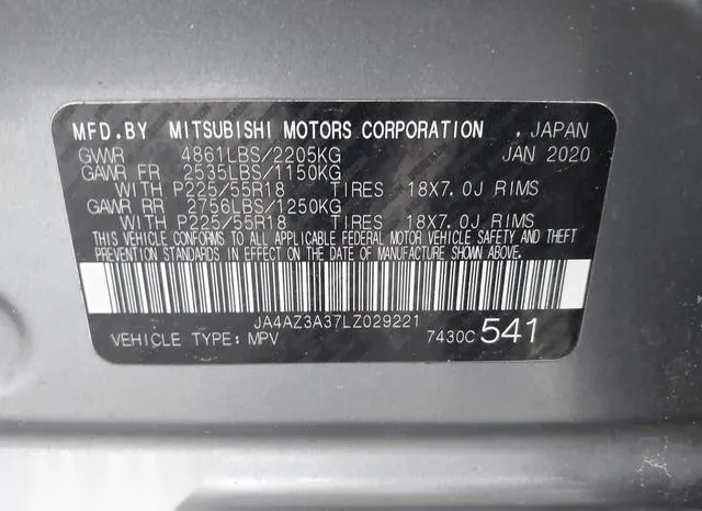 JA4AZ3A37LZ029221 2020 2020 Mitsubishi Outlander- Sel 2-4 9