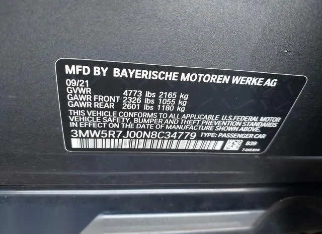 3MW5R7J00N8C34779 2022 2022 BMW 3 Series- 330I Xdrive 9