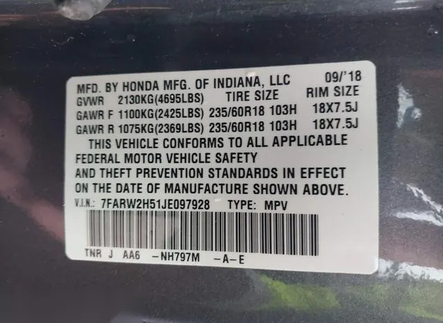 7FARW2H51JE097928 2018 2018 Honda CR-V- EX 9