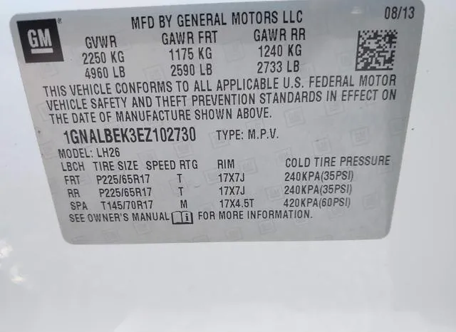 1GNALBEK3EZ102730 2014 2014 Chevrolet Equinox- 1LT 9