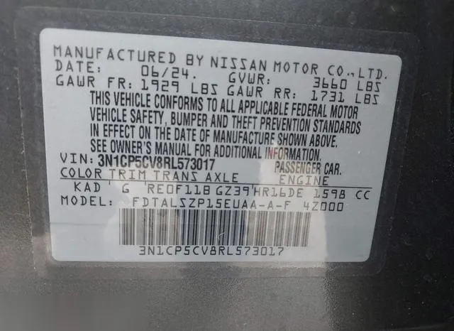 3N1CP5CV8RL573017 2024 2024 Nissan Kicks- Sv Xtronic Cvt 9