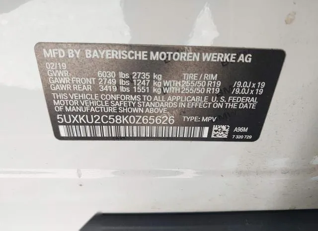 5UXKU2C58K0Z65626 2019 2019 BMW X6 9