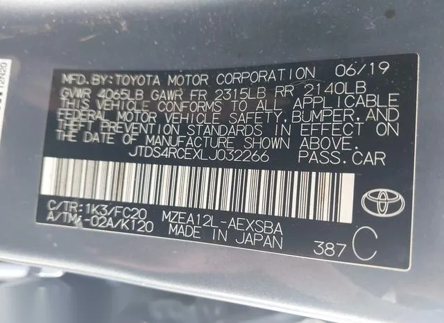 JTDS4RCEXLJ032266 2020 2020 Toyota Corolla- SE 9