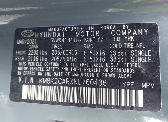 KM8K2CABXNU760436 2022 2022 Hyundai Kona- SE 9