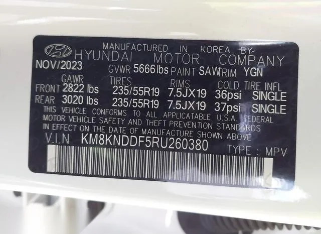 KM8KNDDF5RU260380 2024 2024 Hyundai Ioniq 5- Sel 9