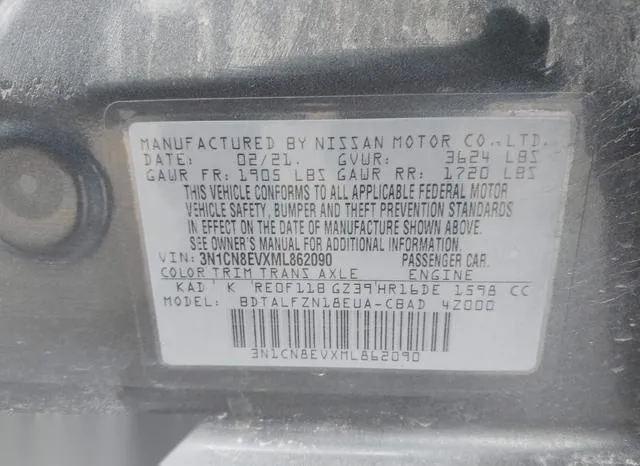 3N1CN8EVXML862090 2021 2021 Nissan Versa- Sv Xtronic Cvt 9