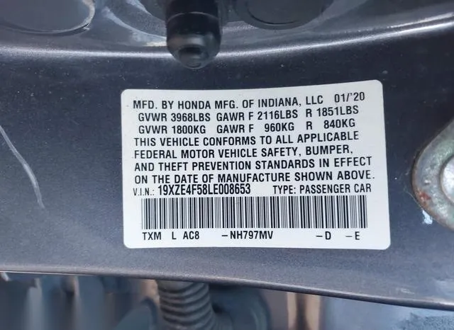 19XZE4F58LE008653 2020 2020 Honda Insight- EX 9