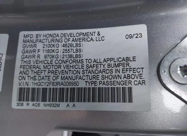 1HGCY2F83RA006950 2024 2024 Honda Accord- Hybrid Touring 9