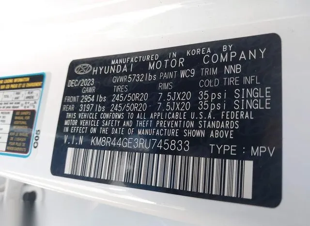 KM8R44GE3RU745833 2024 2024 Hyundai Palisade- Sel 9