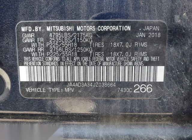 JA4AD3A34JZ038664 2018 2018 Mitsubishi Outlander- Le/Se/Sel 9