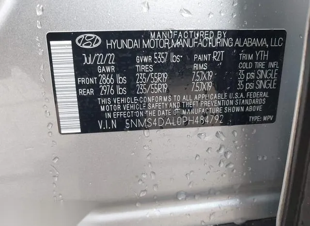 5NMS4DAL0PH484792 2023 2023 Hyundai Santa Fe- Limited 9