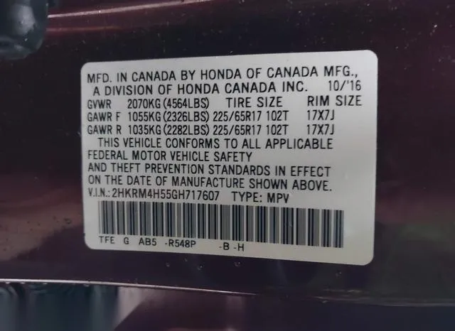 2HKRM4H55GH717607 2016 2016 Honda CR-V- EX 9