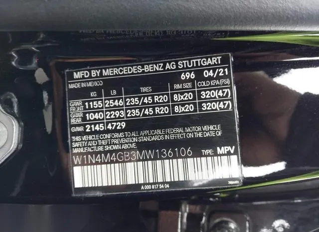 W1N4M4GB3MW136106 2021 2021 Mercedes-Benz GLB-Class- GLB250 9