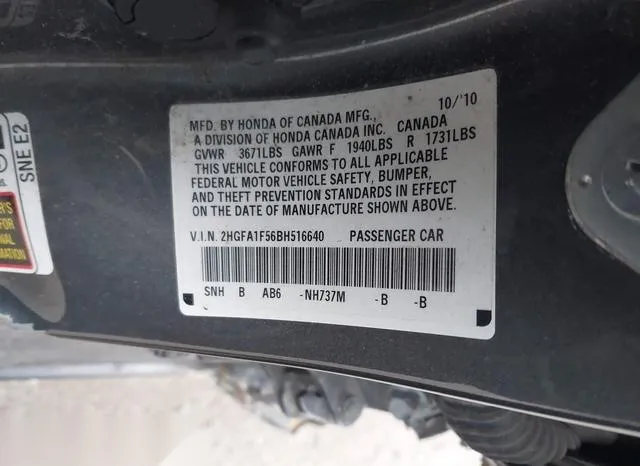 2HGFA1F56BH516640 2011 2011 Honda Civic- LX 9