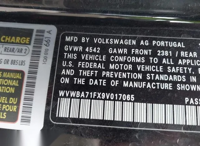 WVWBA71FX9V017065 2009 2009 Volkswagen Eos- Komfort 9