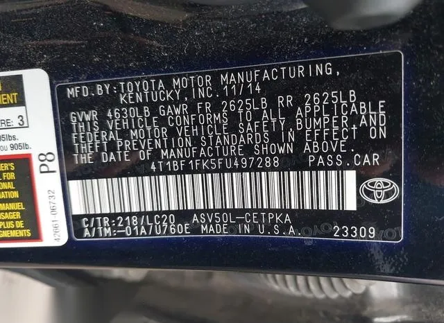 4T1BF1FK5FU497288 2015 2015 Toyota Camry- Xse 9