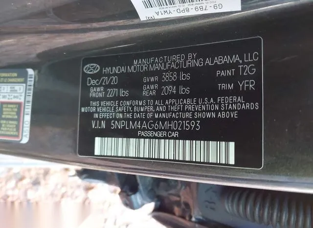 5NPLM4AG6MH021593 2021 2021 Hyundai Elantra- Sel 8